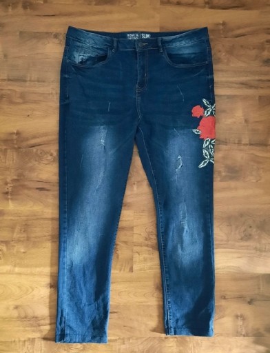 Zdjęcie oferty: Jeansy w kwiaty Pep&Co roz. EUR 91/86cm, W36/L34