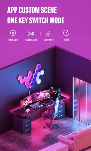 Zdjęcie oferty: RGB LED z Bluetooth sześciokątne światło ścienne