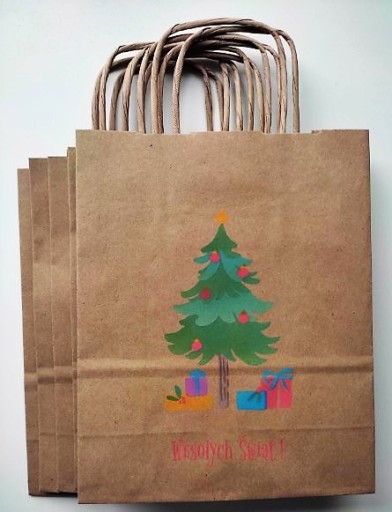 Zdjęcie oferty: torebki na świąteczny prezent 5szt hand made