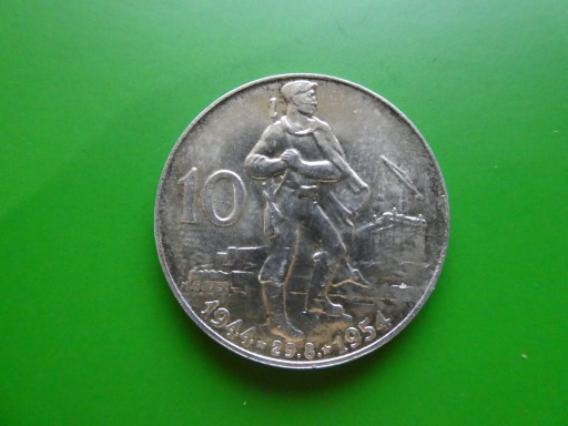 Zdjęcie oferty: Czechosłowacja , 10 Koron 1954 srebro