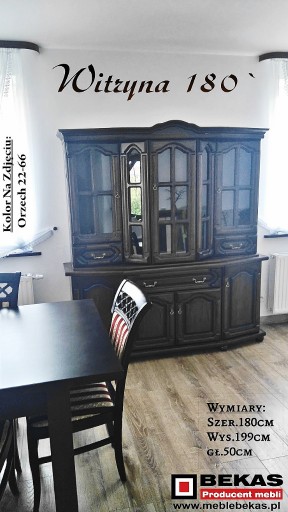 Zdjęcie oferty: Ekskluzywna Witryna 180` Klasyczna Orzech Włoski BEKAS Producent Mebli