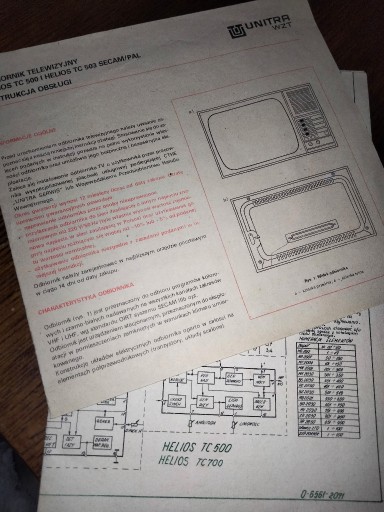 Zdjęcie oferty: Telewizor Helios TC500 instrukcja+schemat PRL