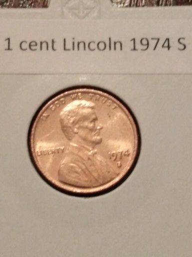 Zdjęcie oferty: Moneta 1 cent usa Lincoln 1974 s