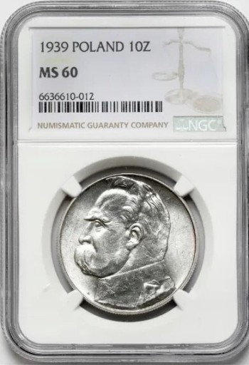 Zdjęcie oferty: 10 złotych 1939 Józef Piłsudski NGC MS60