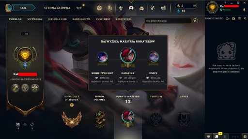 Zdjęcie oferty: KONTO LOL EUW 35 LEVEL HANDLEVELED KATARINA OTP