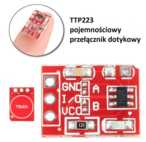 Zdjęcie oferty: Moduł Czujnik Dotykowy Pojedynczy TTP223 Arduino