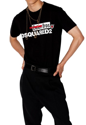 Zdjęcie oferty: Dsquared2 czarny t-shirt print Caten Bros roz. XL