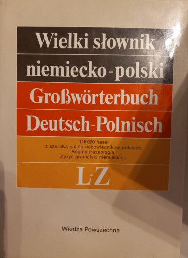 Zdjęcie oferty: Wielki słownik niemiecko-polski L-Z