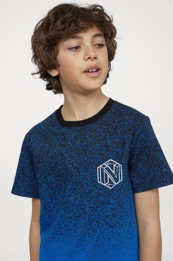 Zdjęcie oferty: H&M T-shirt nakrapiany niebieski - BDB - 170