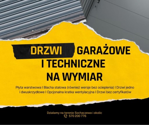 Zdjęcie oferty: Drzwi garażowe, drzwi techniczne, garaże blaszane, wiaty