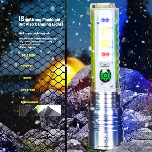 Zdjęcie oferty: Wielofunkcyjna latarka LED COB ZOOM z magnesem