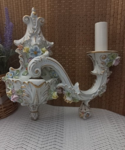 Zdjęcie oferty: Duży porcelanowy Kinkiet DRESDEN 1872-1875