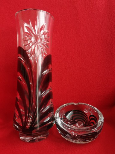 Zdjęcie oferty: Piękny wazon kryształ + popielniczka
