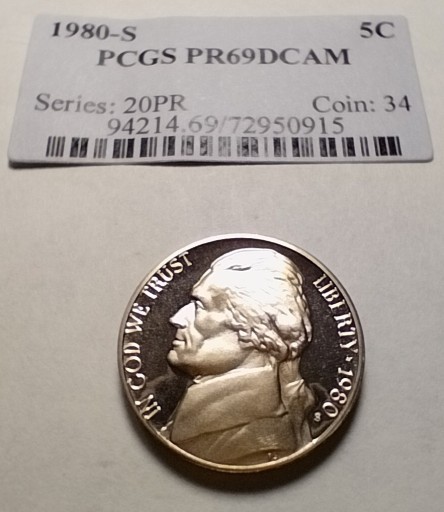 Zdjęcie oferty: 5 centów 1980 USA PROOF