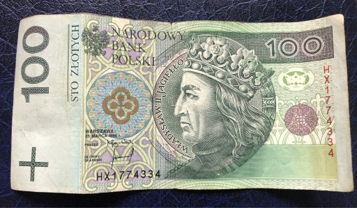 Zdjęcie oferty: Banknot 100zł seria HX 