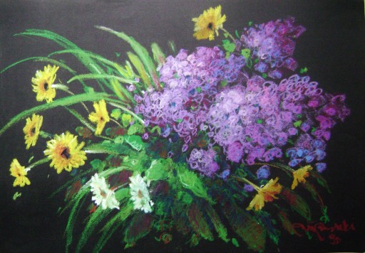 Zdjęcie oferty: KWIATY BUKIET pastel olejny 34x48cm 