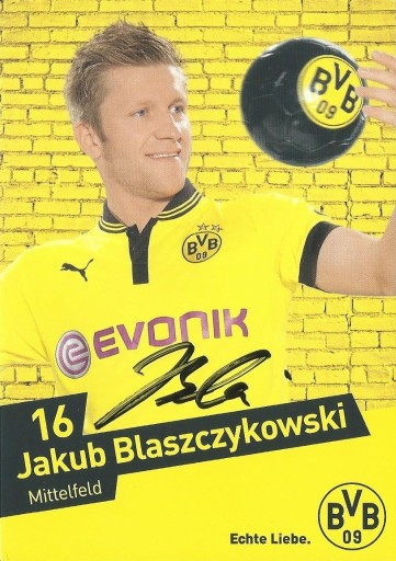 Zdjęcie oferty: Jakub BŁASZCZYKOWSKI oryginalny autograf! BVB