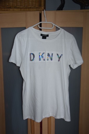 Zdjęcie oferty: Biała bluzka DKNY holograficzna M t-shirt