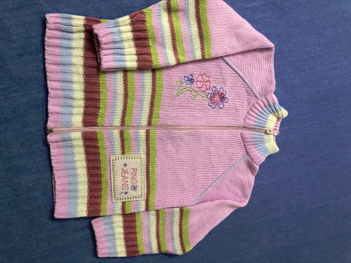 Zdjęcie oferty: Sweterek różowy w paski dziewczęcy 104 przesyłka 0