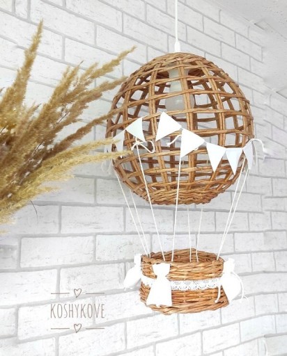 Zdjęcie oferty: Lampa balon dziecięca wisząca handmade natur 
