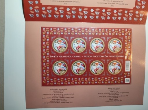 Zdjęcie oferty: 5257 A** FOLDER - ŚW ARCHANIOŁ GABRIEL , 2022 r. - NA PREZENT