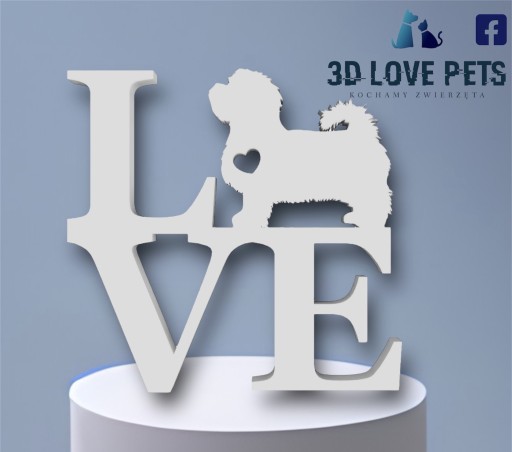 Zdjęcie oferty: Figurka, napis 3D Love Maltańczyk pies