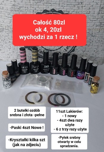 Zdjęcie oferty: Zestaw do paznokci Lakiery hybrydowy ozdoby pylek 