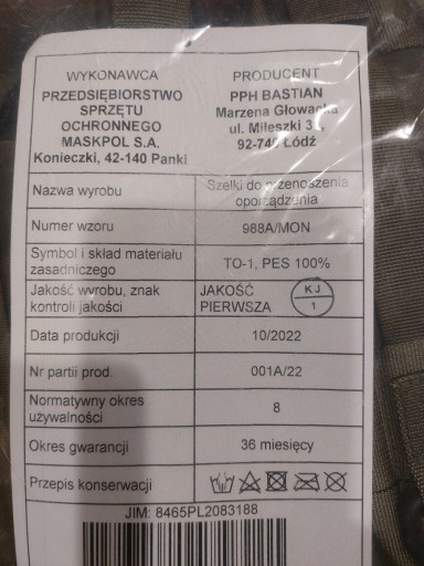 Zdjęcie oferty: Szelki do przenoszenia oporządzenia