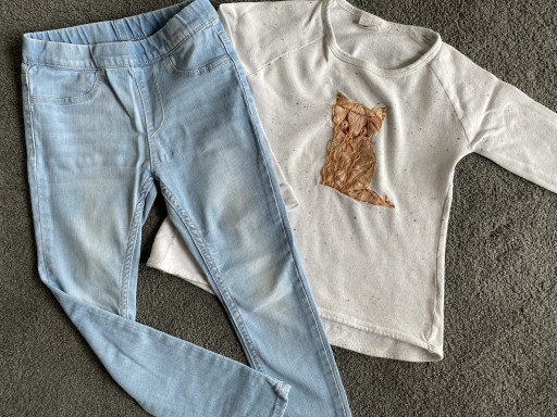 Zdjęcie oferty: Bluzka i legginsy jeansowe Zara  5-6 lat 