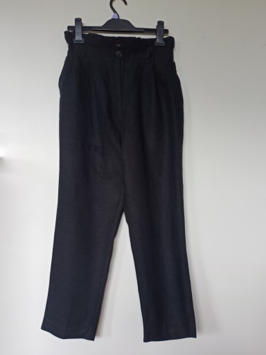Zdjęcie oferty: Spodnie Lniane r.S 36 H&M wysoki stan czarne