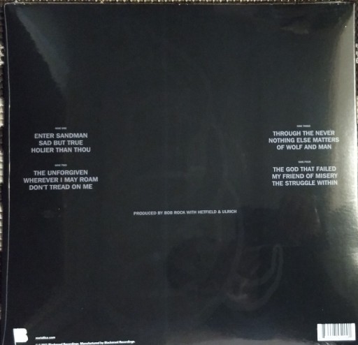 Zdjęcie oferty: METALLICA BLACK ALBUM  USA Blackened ALBUM 2lp  