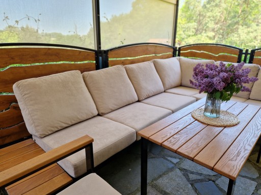 Zdjęcie oferty: Meble ogrodowe - zestaw narożnik + fotel + stolik
