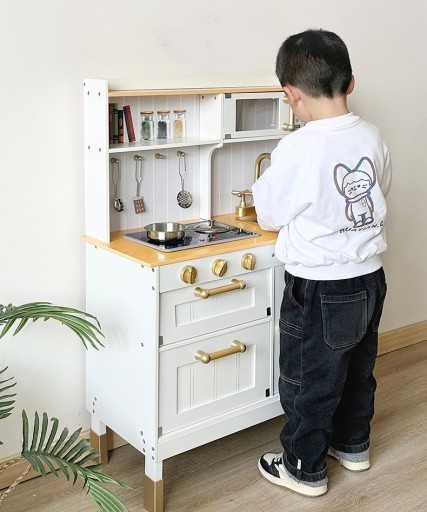 Zdjęcie oferty: Klasyczna biała drewniana kuchnia dla dzieci kuch