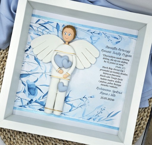 Zdjęcie oferty: Anioł w ramce aniołek prezent chrzest komunia