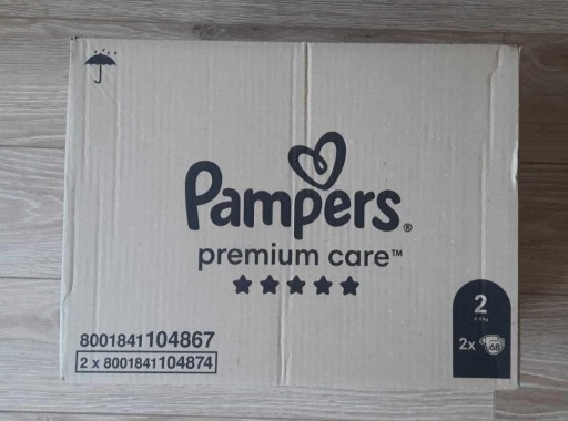 Zdjęcie oferty: Zestaw 2w1 PIELUCHY PAMPERS 2 Premium CARE 2x68szt