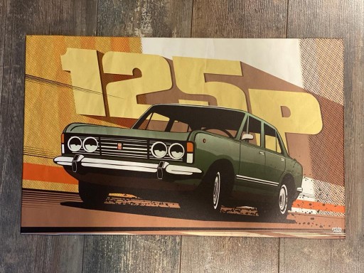 Zdjęcie oferty: Metalowy obraz plakat PosterPlate - FIAT - 125p
