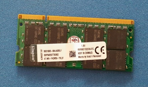 Zdjęcie oferty: Pamięć do laptopa Kingston DDR2 2GB 800 MHz