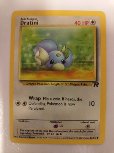 Zdjęcie oferty: Pokemon Karta TCG dratini 53/82 Team Rocket