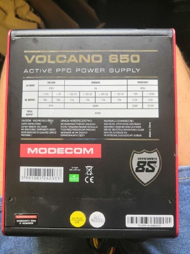 Zdjęcie oferty: Zasilacz Modecom Volcano 650W