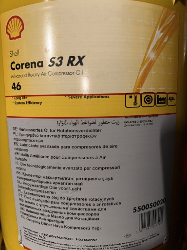 Zdjęcie oferty: Shell Corena s3 RX 46 olej do sprężarek śrubowych 