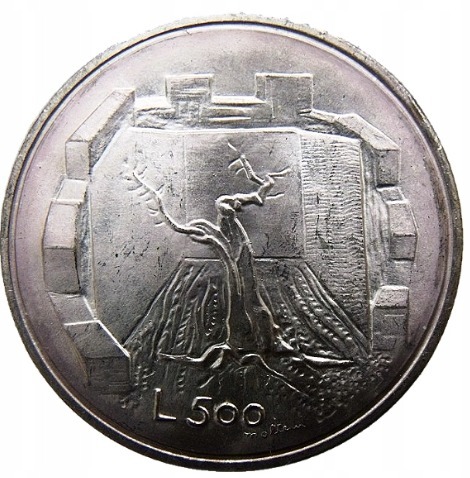 Zdjęcie oferty: San Marino 500 Lire 1976 KM#58 Srebro Pamiątkowa