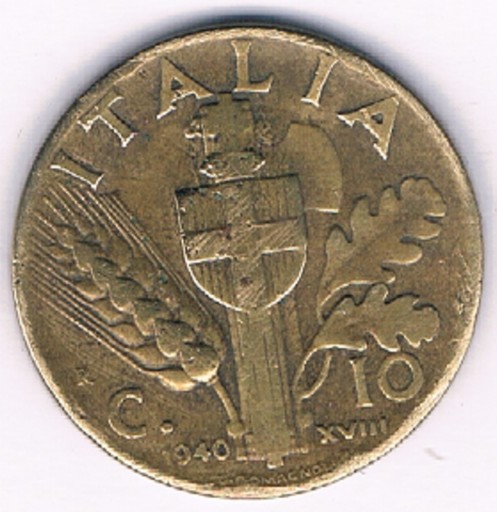 Zdjęcie oferty: Włochy 10 centów 1940 
