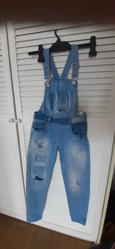 Zdjęcie oferty: ZARA spodnie ogrodniczki jeans vintage r.128 BDB