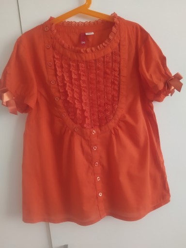 Zdjęcie oferty: H&M bluzka pomarańczowa z koronką 36 S