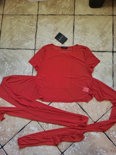 Zdjęcie oferty: Bluzeczka nowa tiulowa z lejącej  siateczki czerwo