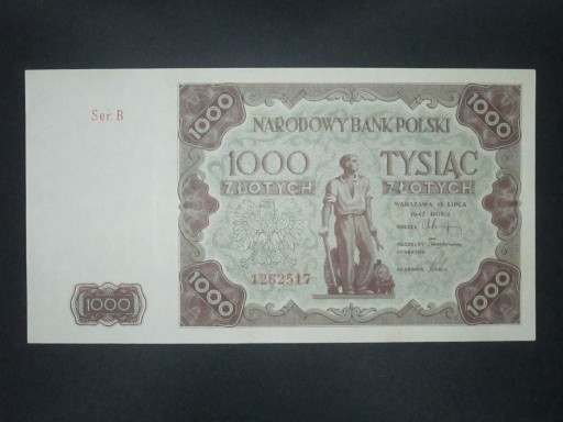 Zdjęcie oferty: Banknot 1000 złotych 1947r st 1-
