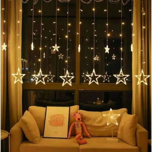 Zdjęcie oferty: Świąteczna kurtyna świetlna na okno z gwiazdkami