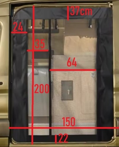 Zdjęcie oferty: Moskitiera do vanów kempingowych H2 H3  200cm x 150cm 