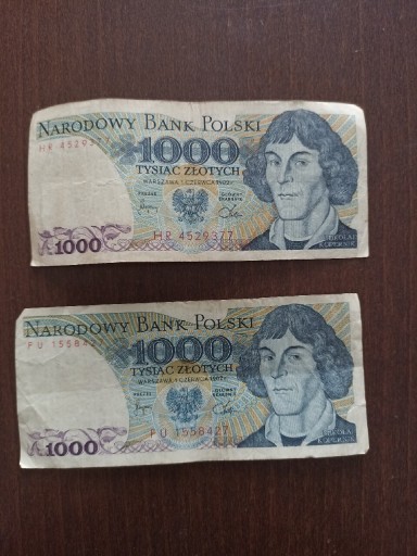 Zdjęcie oferty: 2 banknoty nominał 1000zl z 1982 roku Kopernik