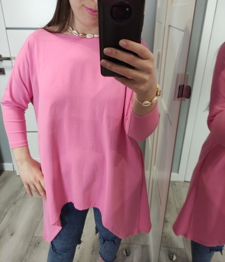 Zdjęcie oferty: Tunika damska różowa barbie bluzka z kieszeniami